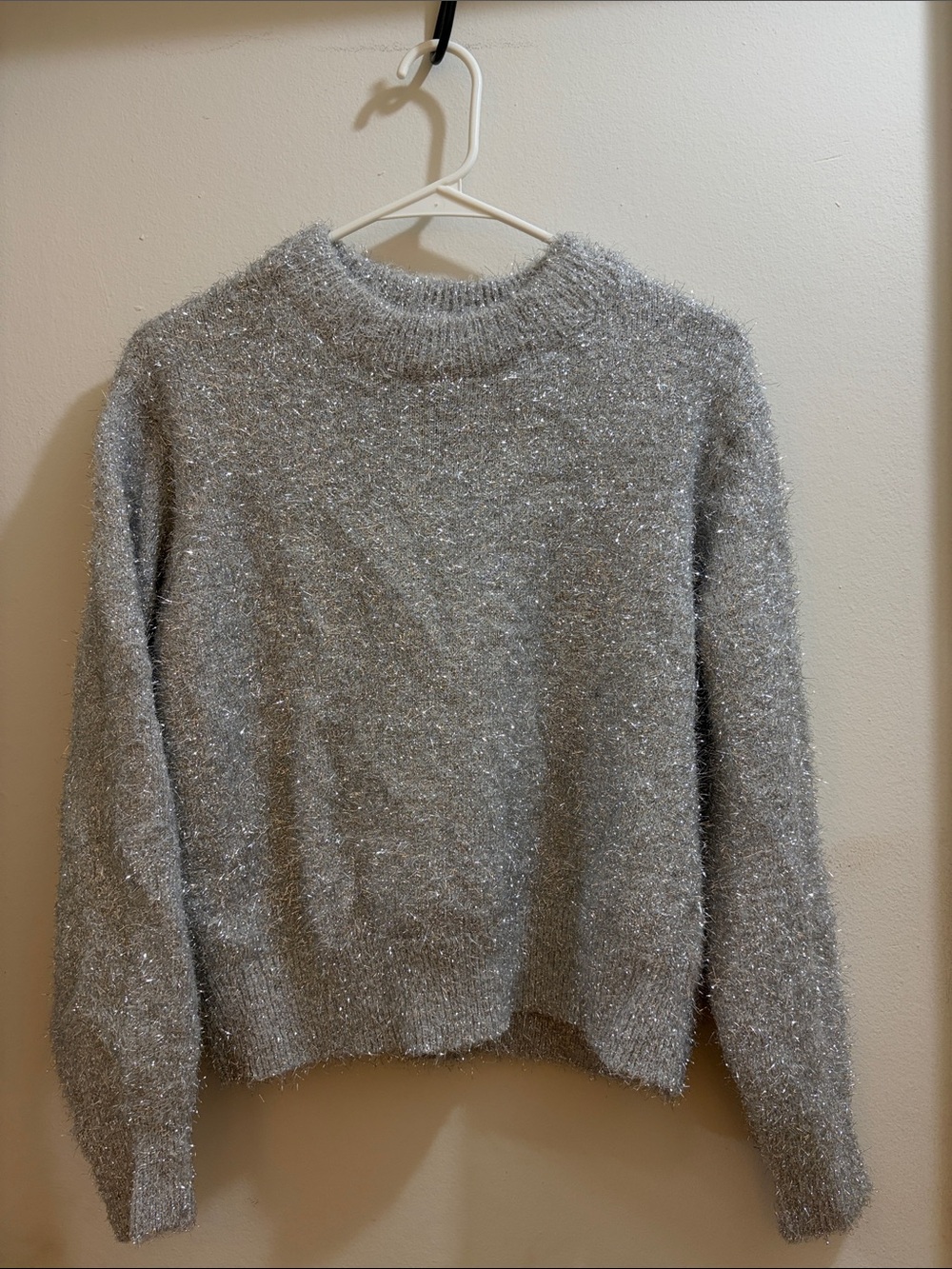 H&M Silver Sparkle Crewneck Sweater